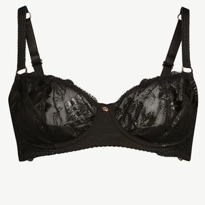 🆕 42C Black Women’s Shine Embroidered Balconette Bra - Sofia Vergara Intimates